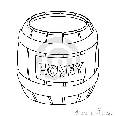 Vector design of honey and barrel logo. Collection of honey and healthy vector icon for stock. Vector Illustration