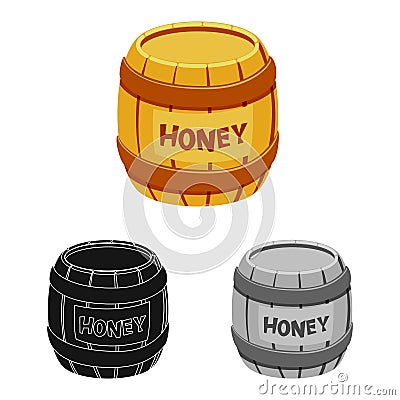 Vector design of honey and barrel sign. Set of honey and healthy stock symbol for web. Vector Illustration