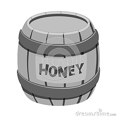 Vector design of honey and barrel symbol. Set of honey and healthy stock symbol for web. Vector Illustration