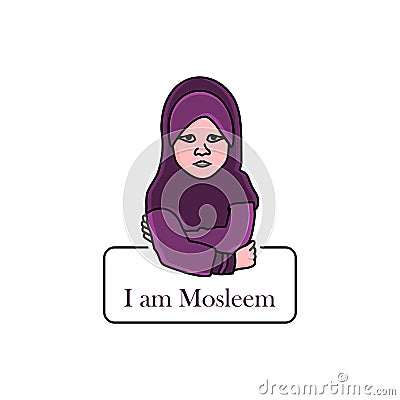 I am muslim vektor cartoon Stock Photo