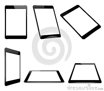 Vector design, mock up black tablet isolated on white Stock Photo