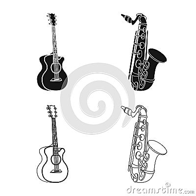 Vector design of music and tune icon. Collection of music and tool stock symbol for web. Vector Illustration