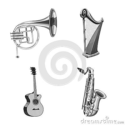 Vector design of music and tune icon. Collection of music and tool stock symbol for web. Vector Illustration