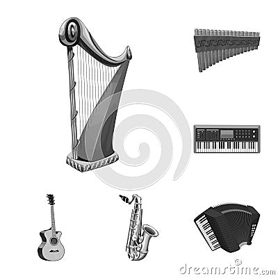 Vector design of music and tune logo. Collection of music and tool stock vector illustration. Vector Illustration