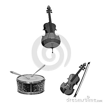 Vector design of music and tune sign. Collection of music and tool vector icon for stock. Vector Illustration