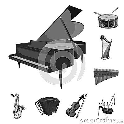 Isolated object of music and tune symbol. Set of music and tool stock vector illustration. Vector Illustration