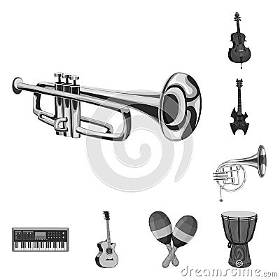 Isolated object of music and tune symbol. Set of music and tool vector icon for stock. Vector Illustration