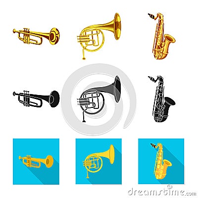 Vector design of music and tune symbol. Collection of music and tool stock vector illustration. Vector Illustration