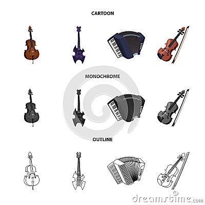 Vector design of music and tune symbol. Collection of music and tool stock vector illustration. Vector Illustration
