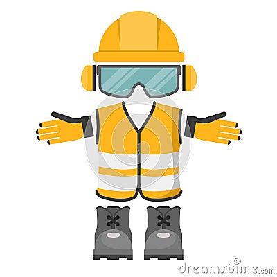 Vector design of personal protective equipment for work. Occupational Health and Safety Vector Illustration