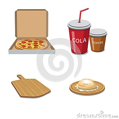 Vector design of pizza and food sign. Collection of pizza and italy vector icon for stock. Vector Illustration