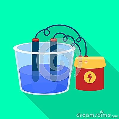 Isolated object of process and battery logo. Web element of process and electrolysis stock vector illustration. Vector Illustration