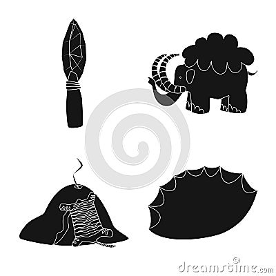 Isolated object of sapiens and development symbol. Collection of sapiens and age stock symbol for web. Vector Illustration