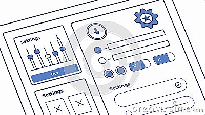 Settings interface window, customization and user options UI vector design Generative AI Vector Illustration