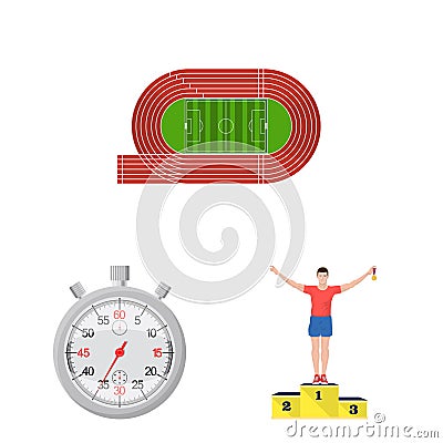 Isolated object of step and sprint sign. Collection of step and sprinter stock symbol for web. Vector Illustration