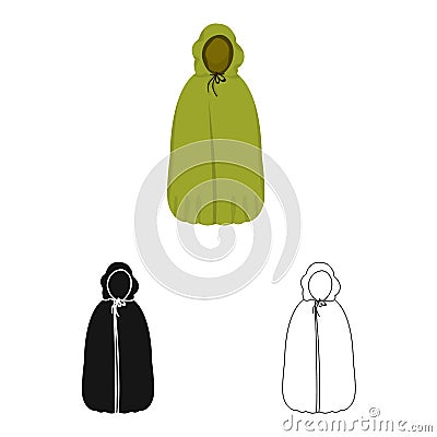 Vector design of tent and raincoat sign. Collection of tent and hood stock symbol for web. Vector Illustration