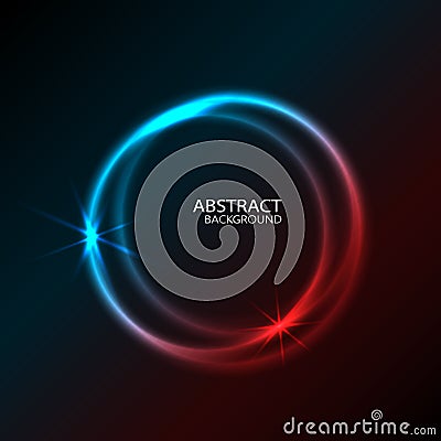 Vector design Vibrant Neon Circle with Glow. Modern Round Frame with Empty Space for Text. Abstract Bright Neon Loop Vector Illustration