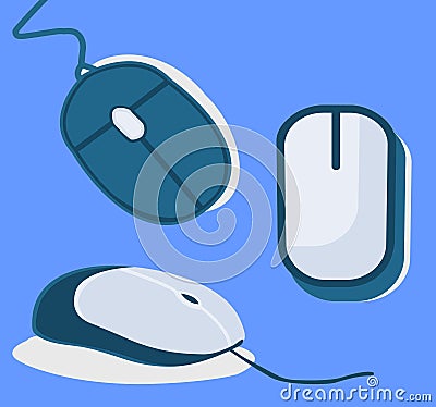 Vector design of wireless cable and mouse input devices Vector Illustration