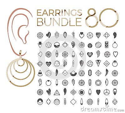 Vector designs of earring Vector Illustration