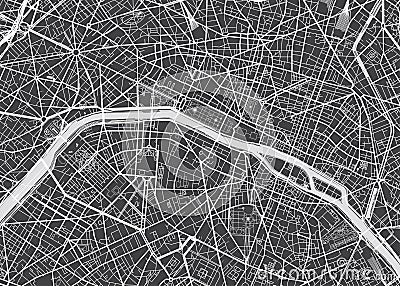 Vector detailed map Paris Vector Illustration