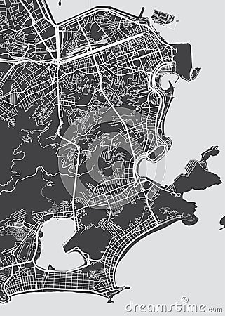 Vector detailed map Rio de Janeiro Vector Illustration