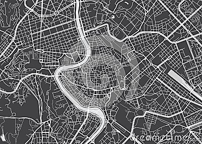 Vector detailed map Rome Vector Illustration