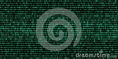 Vector digital green background of streaming binary code. Matrix background with numbers 1.0. Coding or hacking concept Vector Illustration