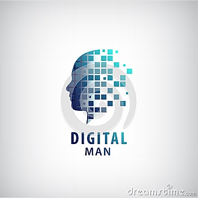 Vector digital man logo. Vector Illustration