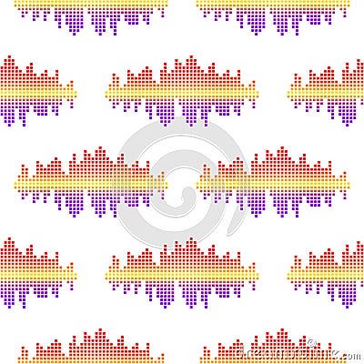 Vector digital music equalizer audio waves seamless pattern design template audio signal visualization signal Vector Illustration