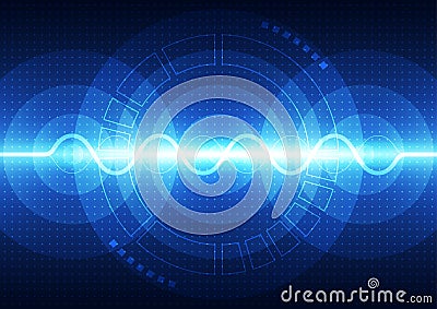 Vector digital sound wave technology, abstract background Vector Illustration