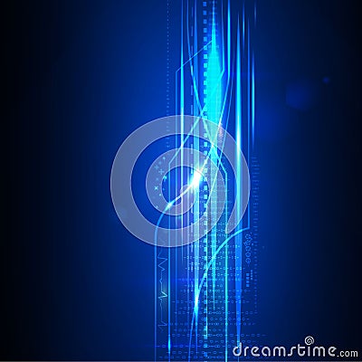 Vector digital technology concept, abstract background Vector Illustration