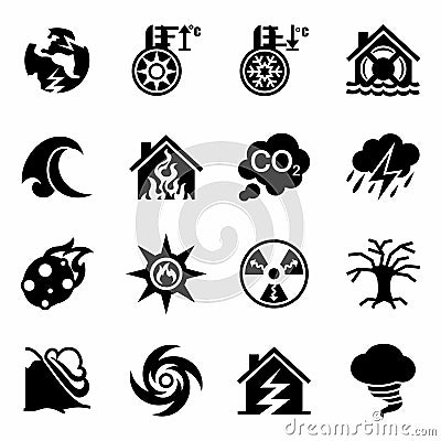 Vector Disaster icon set Vector Illustration