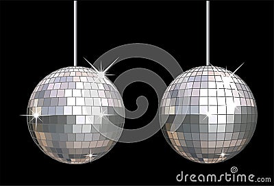 Vector disco ball set Vector Illustration