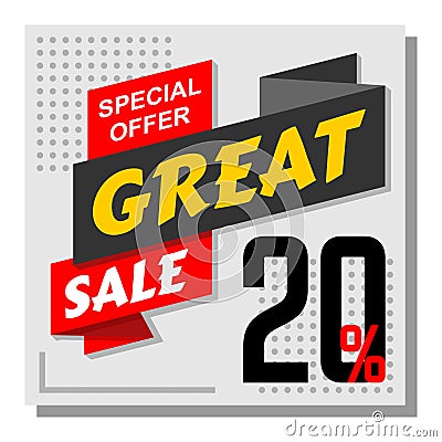 Vector discount sales badges great sale Vector Illustration