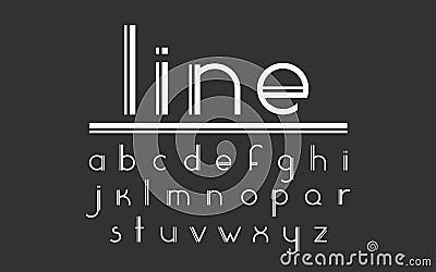Modern double line display vector font and alphabet Stock Photo