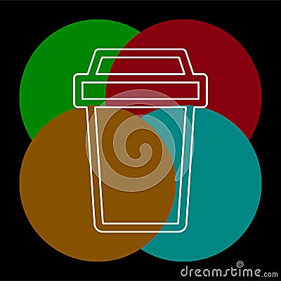 Vector disposable paper cup, coffee drink icon Vector Illustration