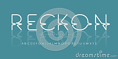 Vector distorted rounded uppercase letter set, glitch alphabet, typography Vector Illustration