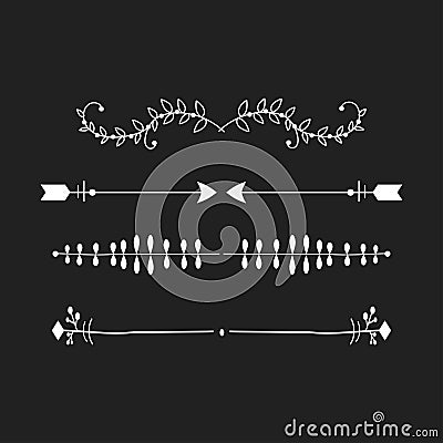 Vector dividers calligraphic line element. Vector Illustration