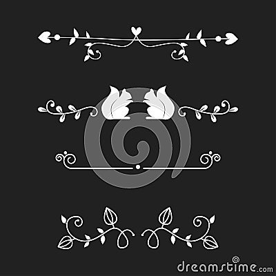 Vector dividers calligraphic line element. Vector Illustration