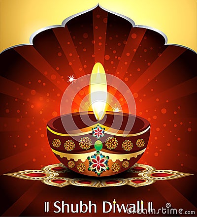 Vector diwali background with rangoli Vector Illustration