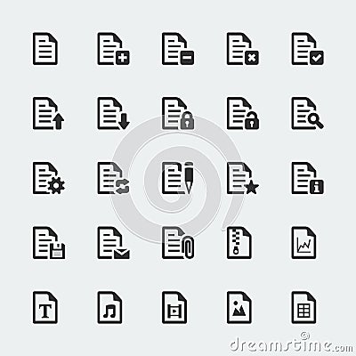 Vector document / file icons set Vector Illustration