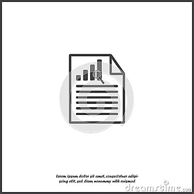 Vector document icon with growth rate and text on white isolated background. Symbol of fast money Vector Illustration