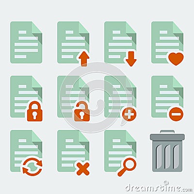 Vector document icons set Vector Illustration