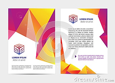 Vector document, letter or logo style cover brochure and letterhead template design mockup set for business Vector Illustration