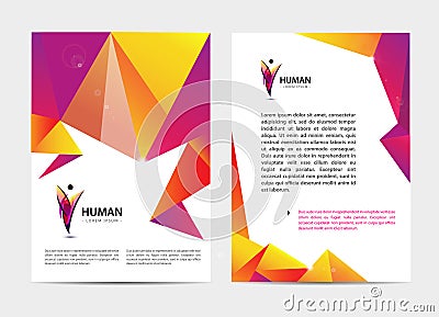 Vector document, letter or logo style cover brochure and letterhead template design mockup set for business Vector Illustration