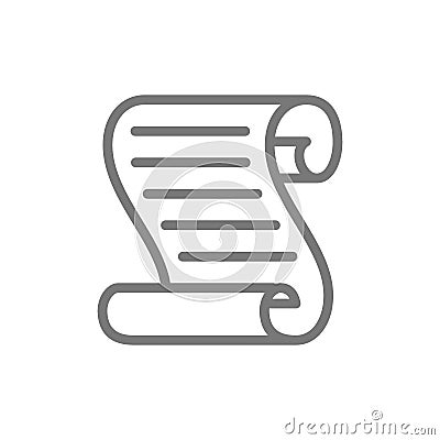 Document scroll line icon. Vector Illustration