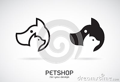 Vector of a dog and cat design on white background. Petshop. Animal Icon Vector Illustration