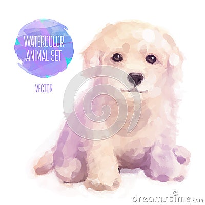 Vector dog hand painted watercolor illustration Vector Illustration