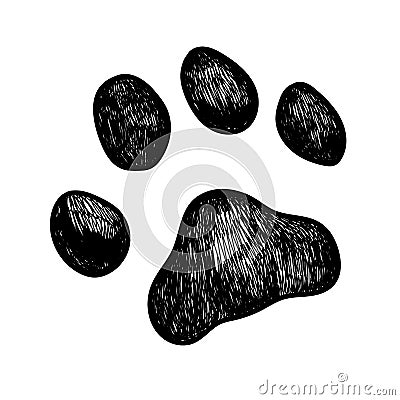 Vector dog paw print Vector Illustration