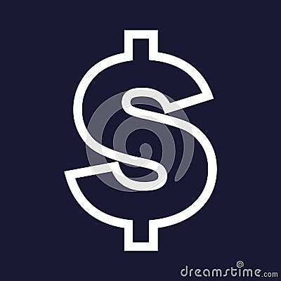 Vector dollar icon illustration Vector Illustration